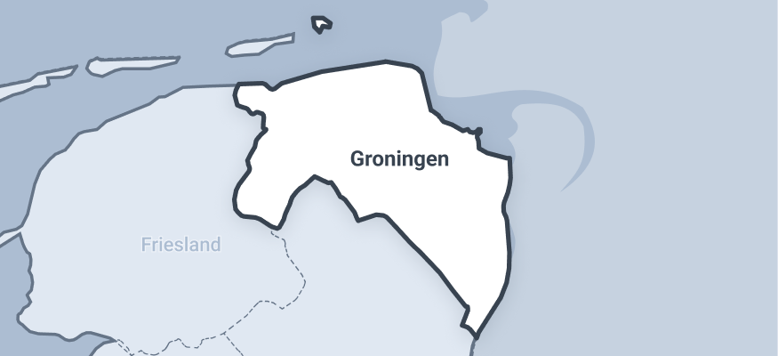 Kaart van de provincie Groningen